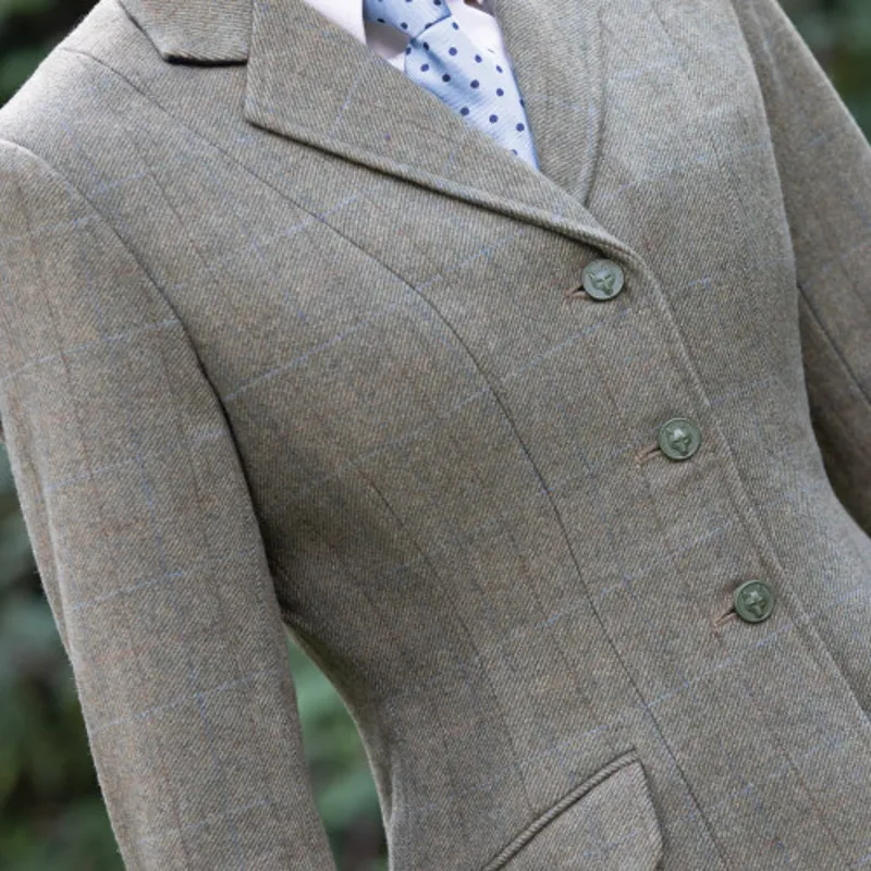 Equetech Thornborough Classic Tweed Riding Jacket in Green-2